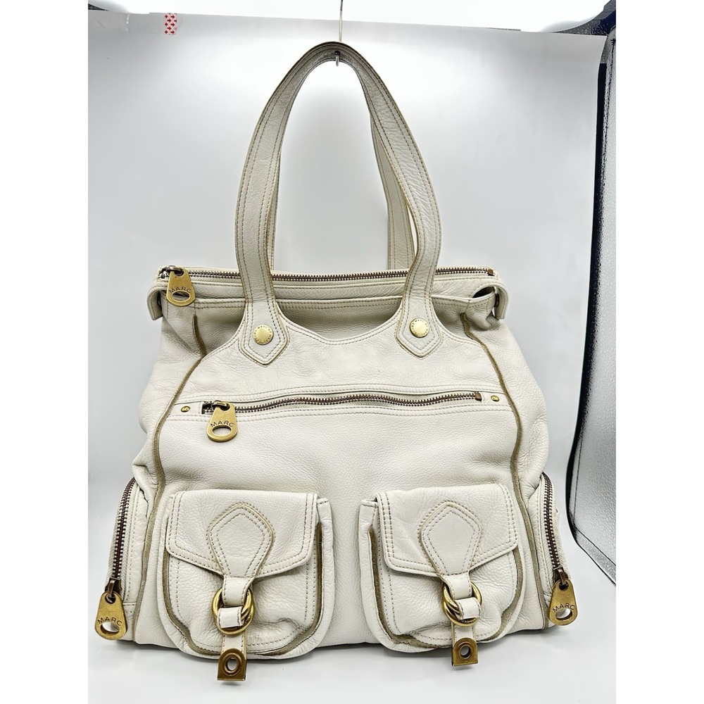 Marc by Marc Jacobs White Leather Multi-Pocket Handbag